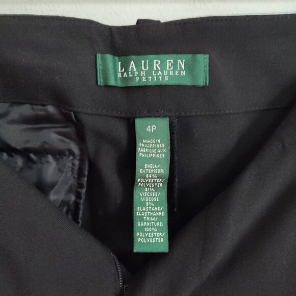 Ladies Petite SZ 4P Lauren Ralph Lauren Black Dress Pant - Picture 3 of 3